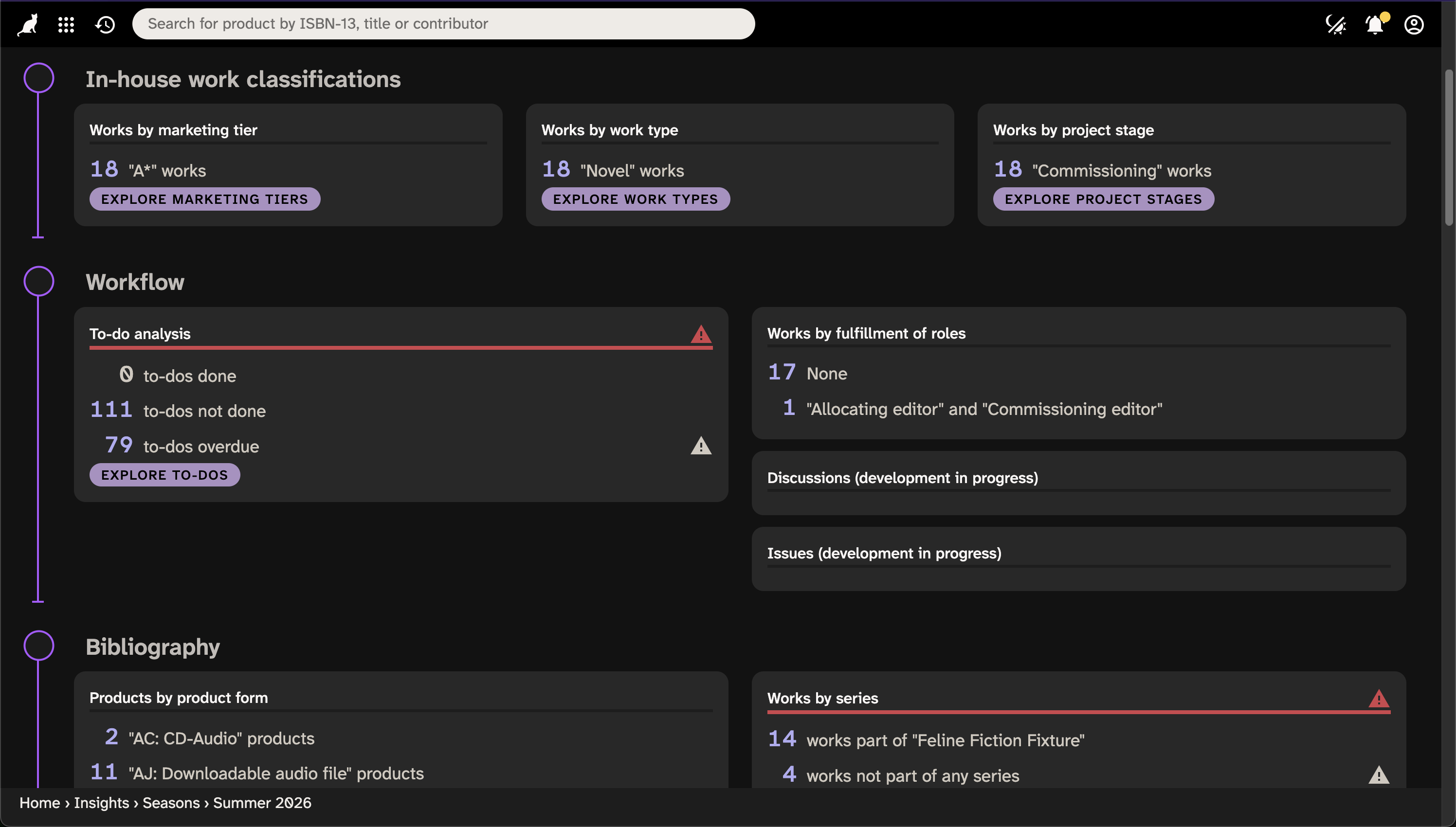 Screenshot of Consonance showing seasons analysis