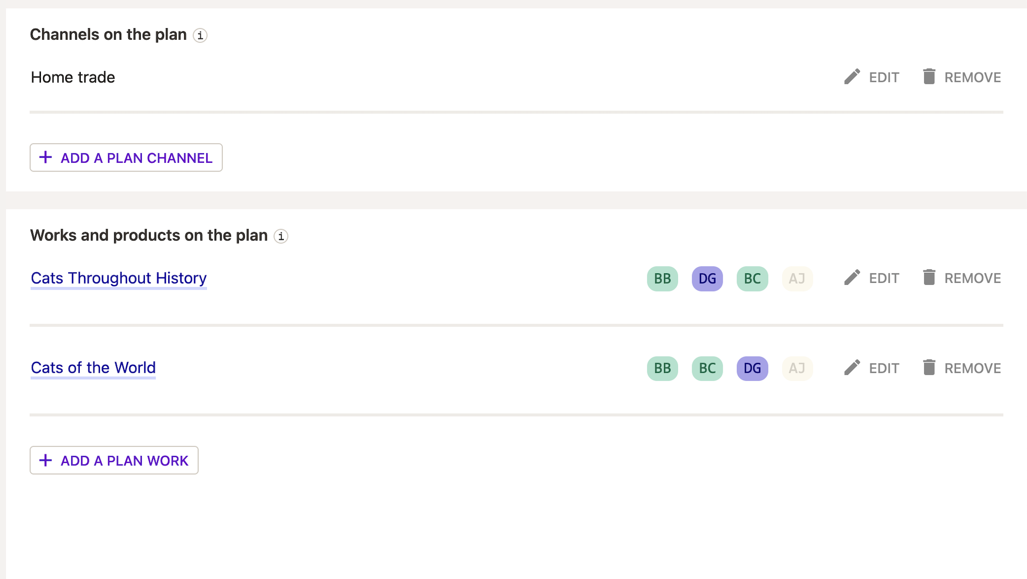 Setting up works and channels